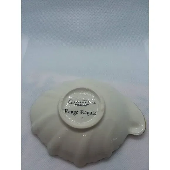 Carlton ware gold leaf maroon 5in dish Ware Hand Painted ceramic, signed - Picture 3 of 4